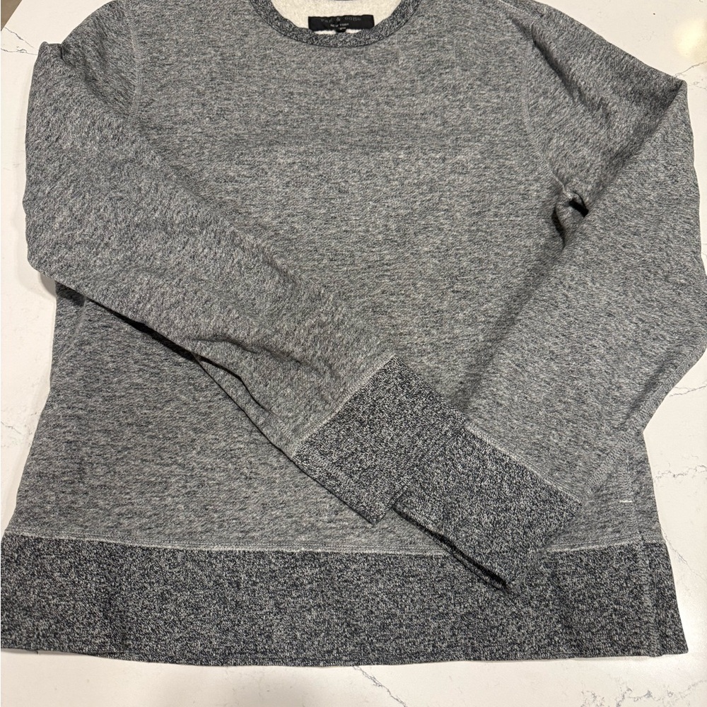 rag & bone Heather Gray Crewneck Sweater with Contrast Hem